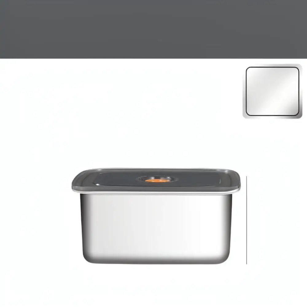 Metal Food Storage Box Stainless Steel Tray With Cover Modern Kitchen Organizer For Refrigerator Pantry Organization