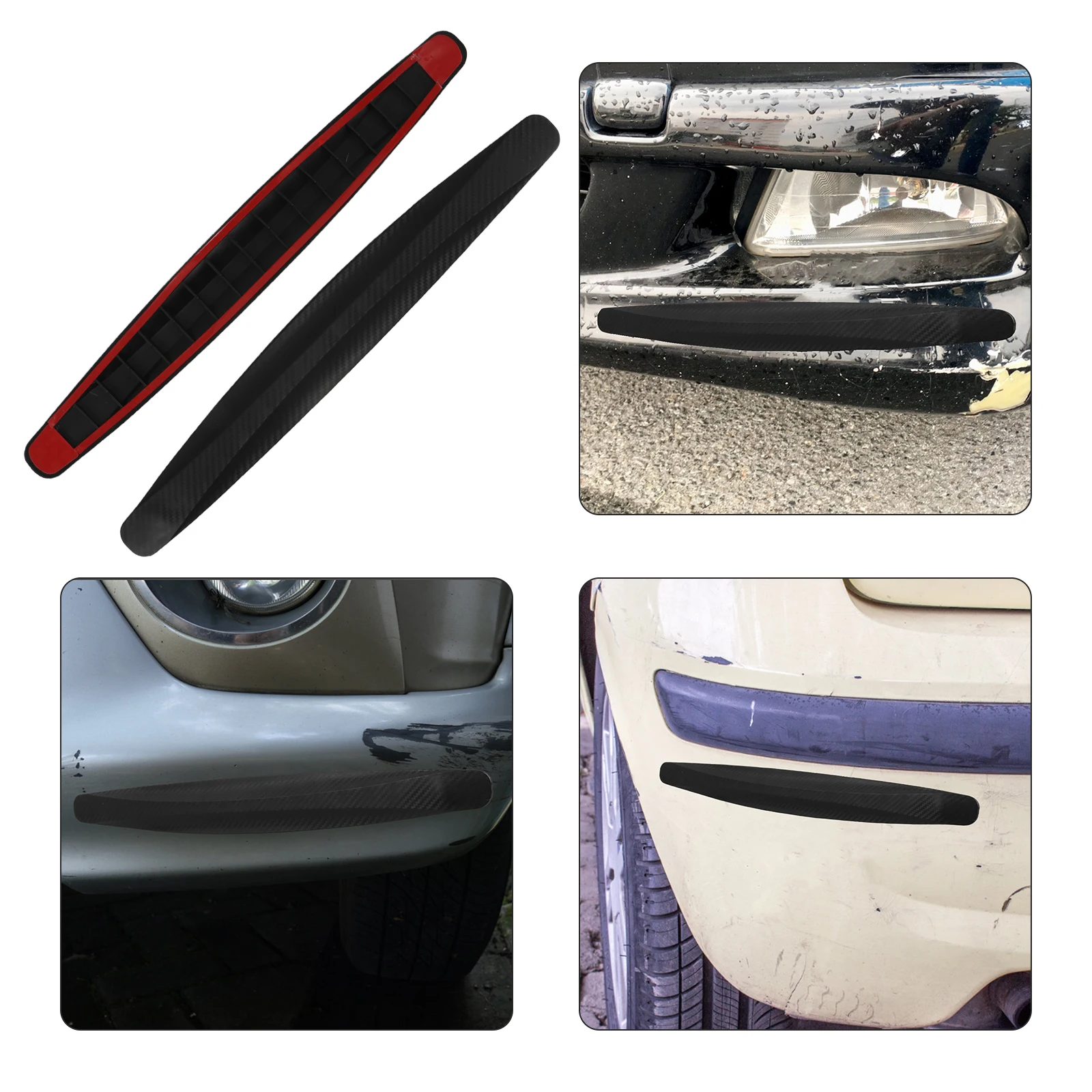 

2Pcs Bumper Anti-collision Strip Rear Protector Adhesive Pvc Front Car Pickup Truck Scratch Resistant Impact Decoration
