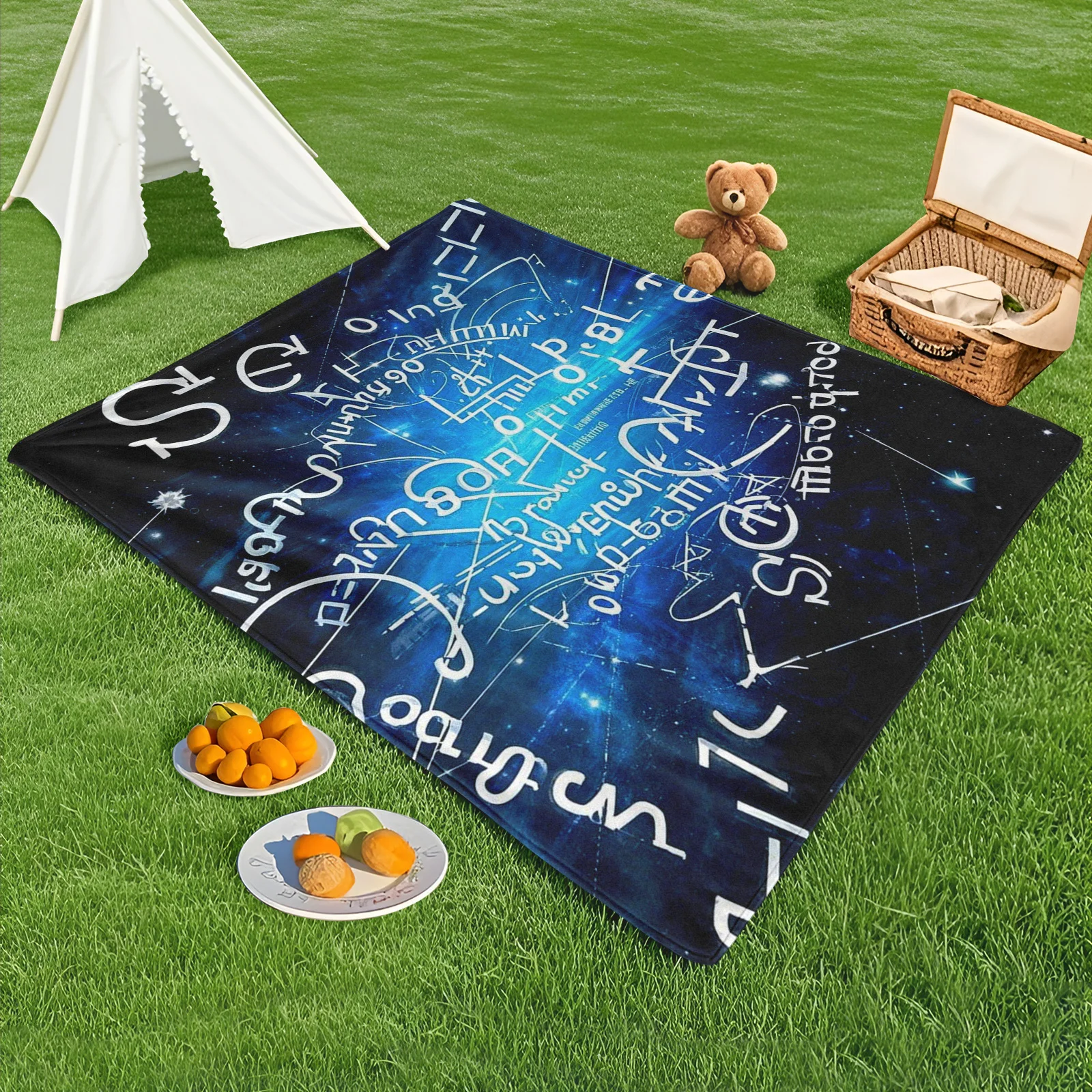 Blue And White Starry Sky Formula Outdoor Blanket For Camping Stargazing And Outdoor Adventures