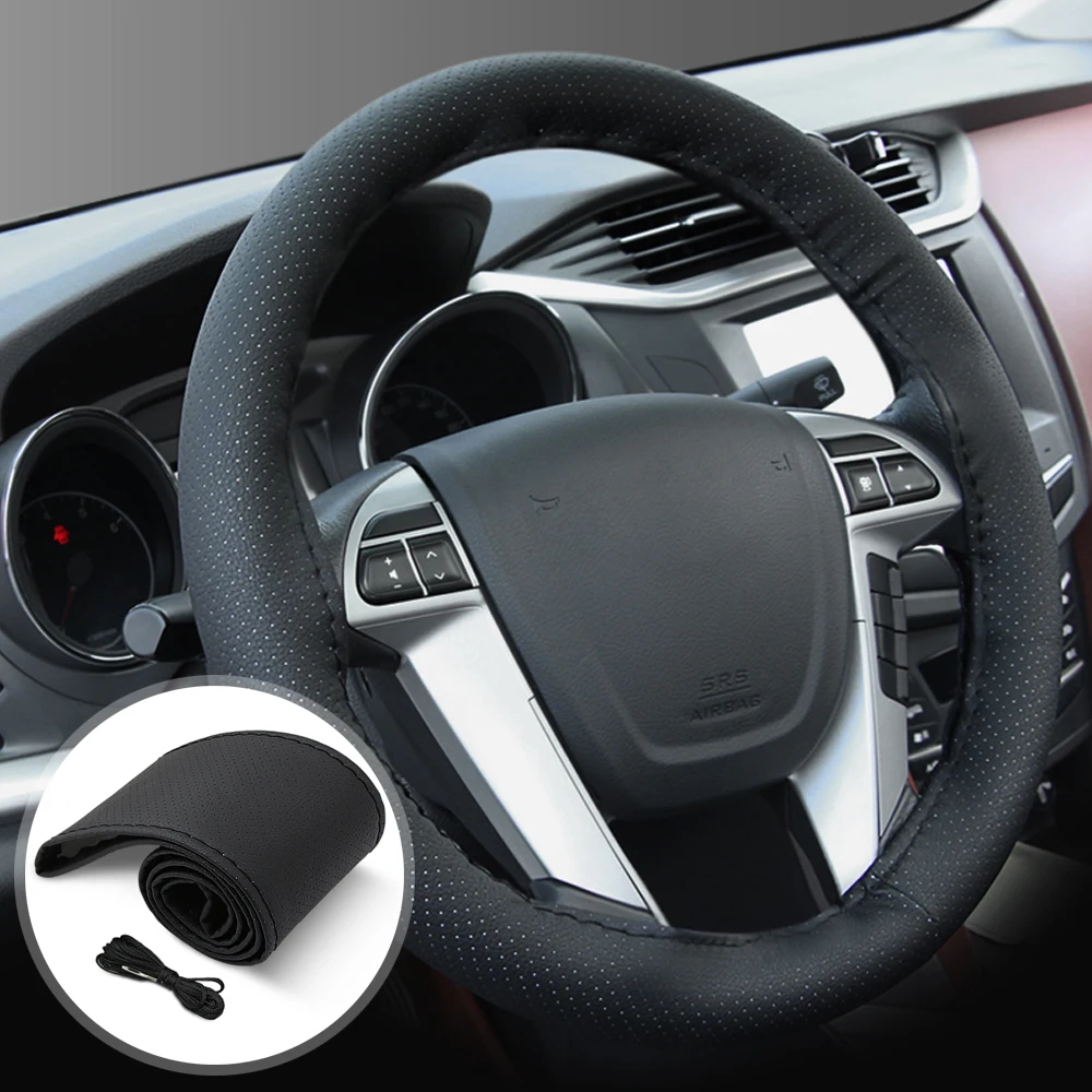 Car Steering Wheel Cover Leather Texture Soft for Seat Alhambra Altea Exeo Ibiza Leon Arona Cordoba Mii Toledo