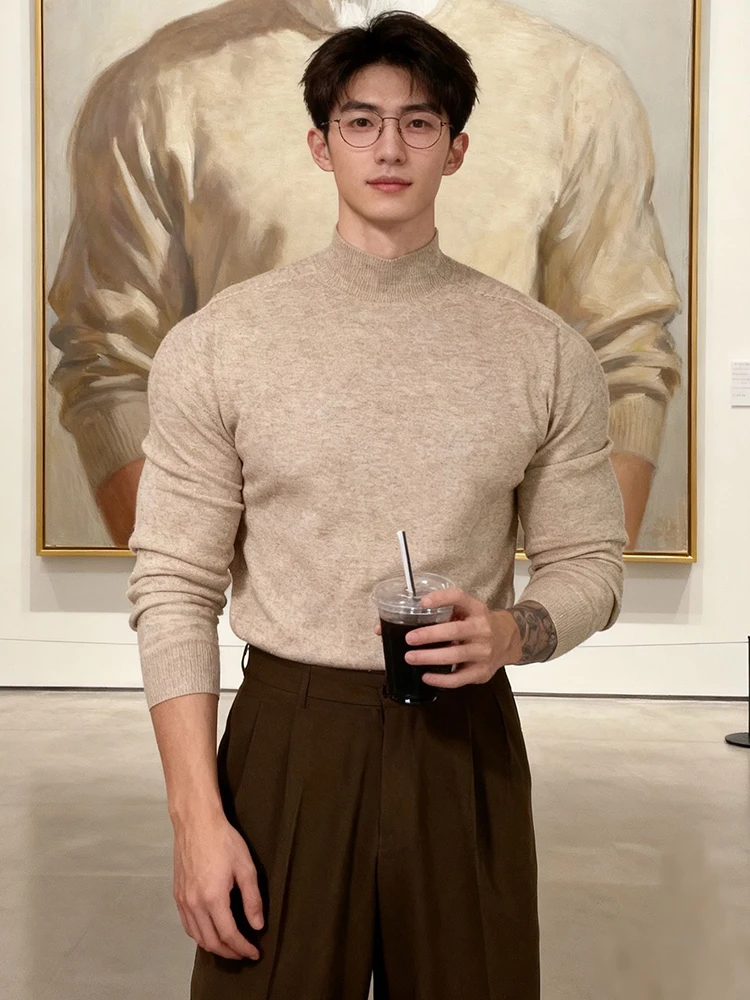 

American Sle Fce Lined f High Ne Трикотаж Мужская внутренняя одежда для фитнеса Thi Base irt Мягкий эластичный длинный свеч Crew ...