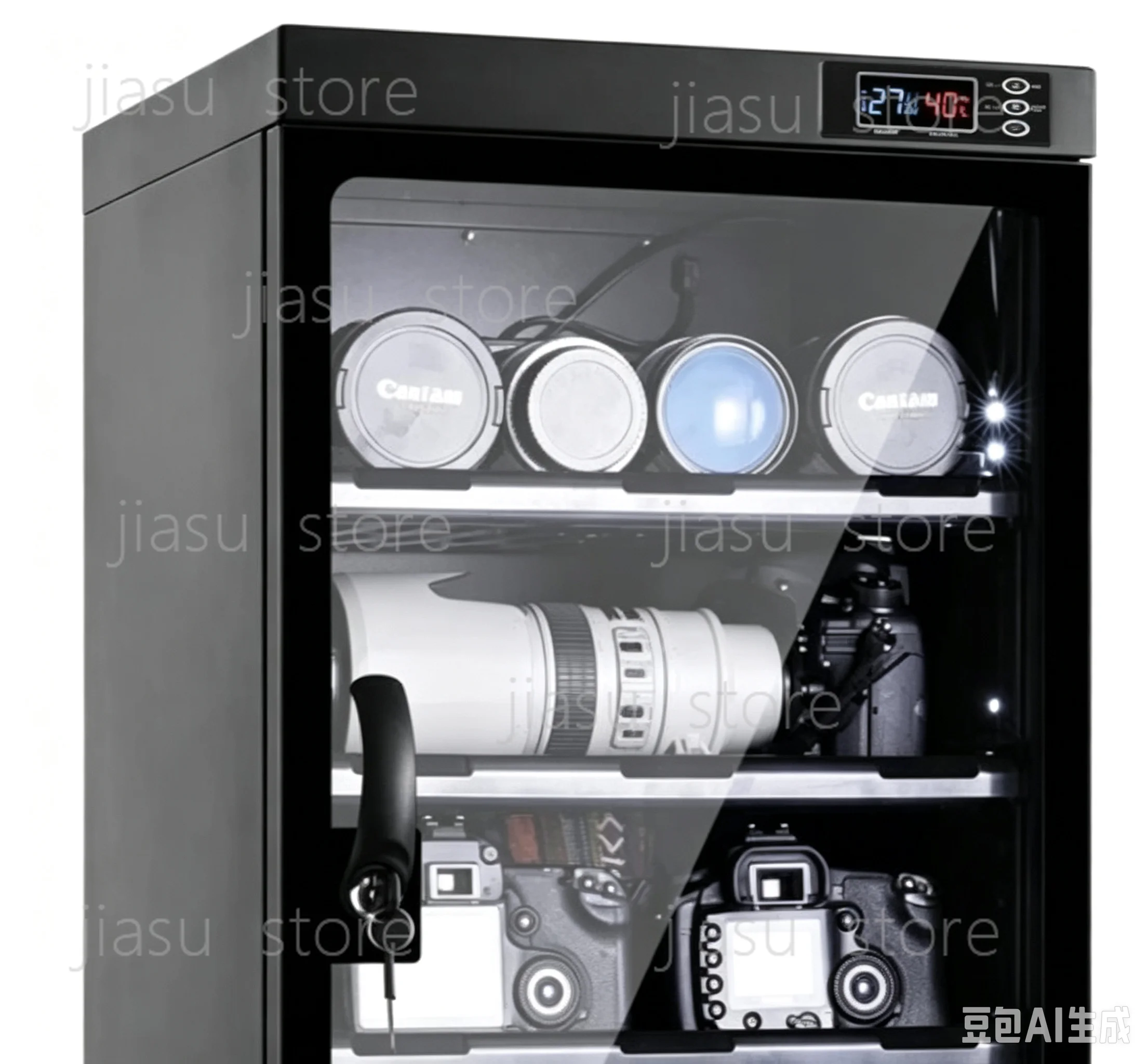 Electronic Dry Cabinet for Camera Gear - Moisture Proof Storage Box with Hygrometer for Lenses & Equipment