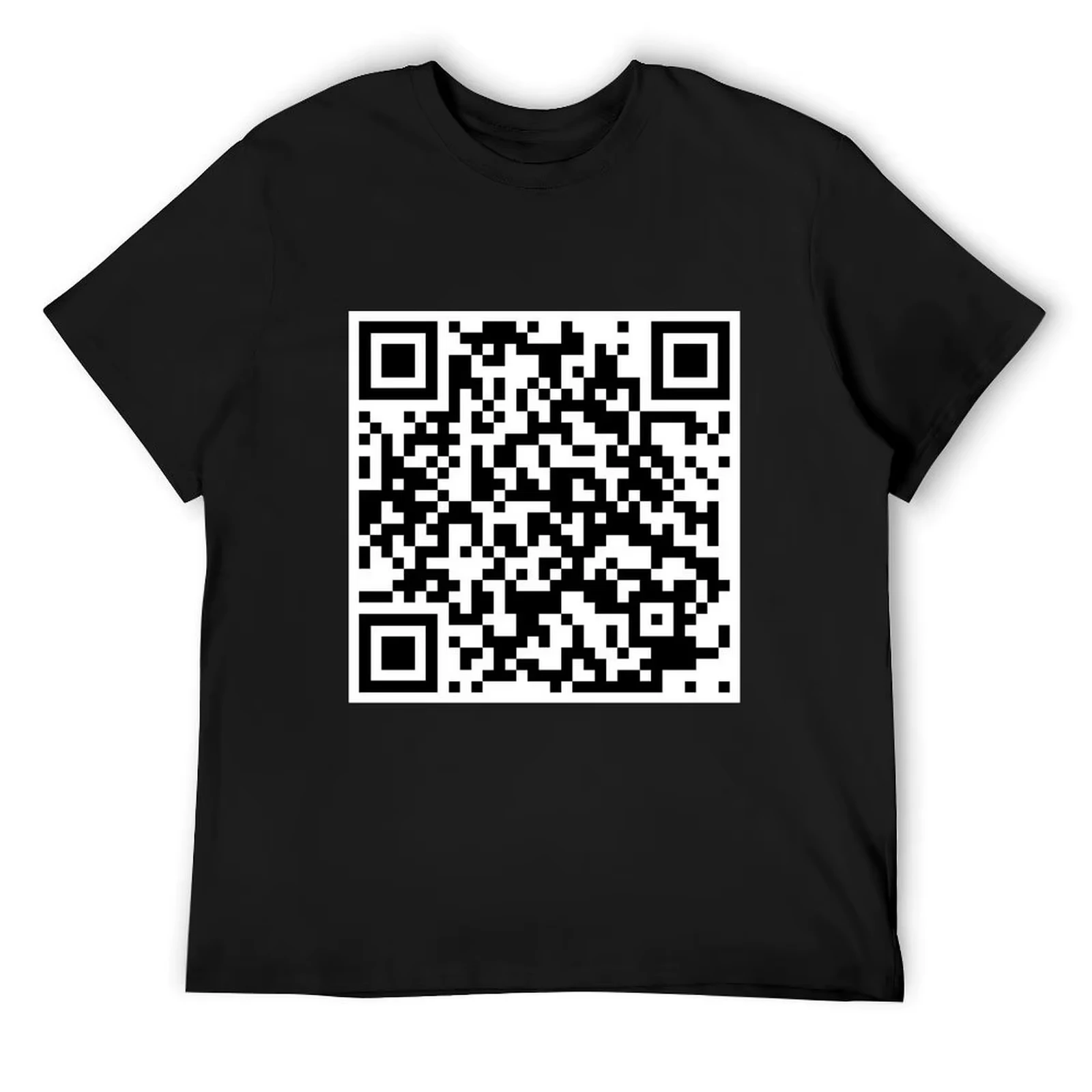 

Rick Astley - Never Gonna Give You Up QR Code T-Shirt summer top graphic t shirt vintage black Harajuk oversized t shirt