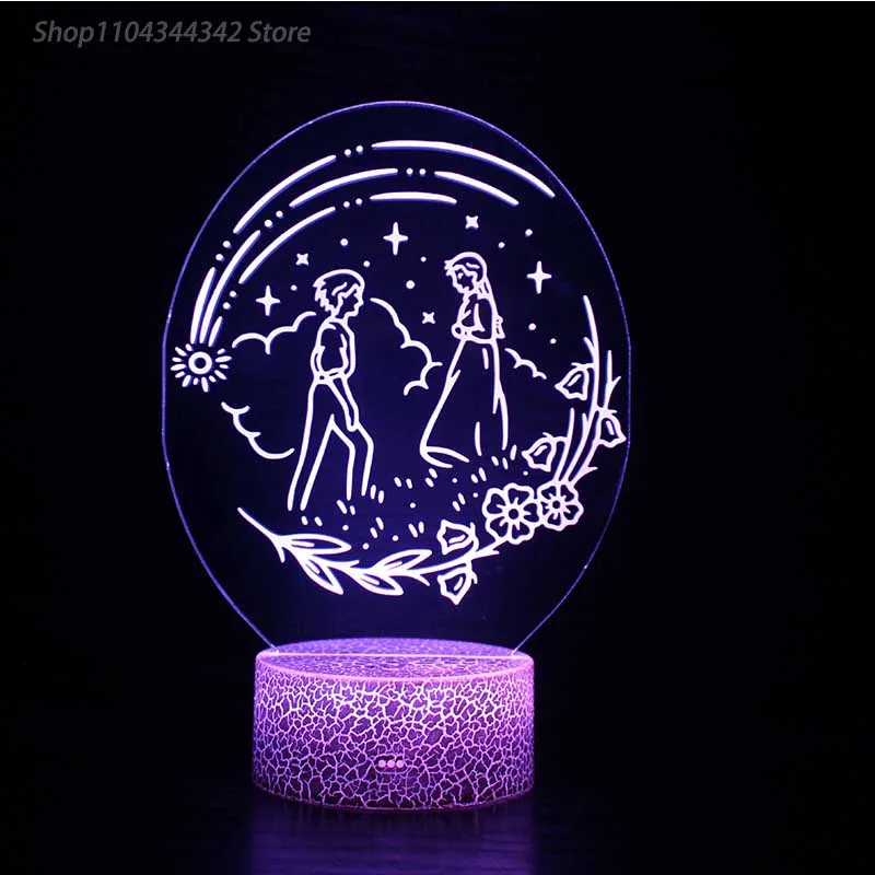 3d acrílico dos desenhos animados romântico amor luz da noite sala de estar quarto criativo presente do dia dos namorados decoração luz usb atmosfera l