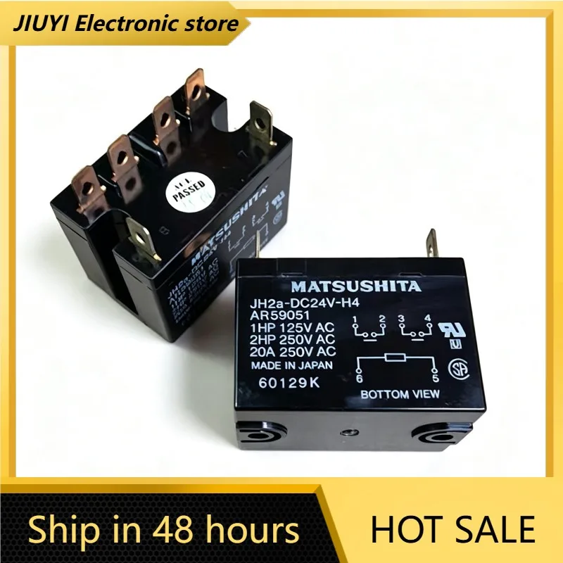 6 Pin 24VDC Power Relay JH2a-DC24V-H4 AR59051 Two Normally Open 20A 250VAC Socket Type Industrial Relay