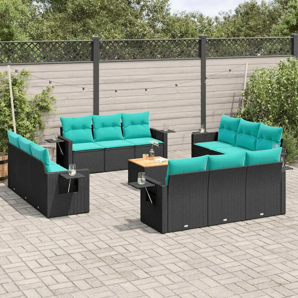 

Cozy 13 Piece Outdoor Patio Sofa Set Rattan Furniture with Cushions Lightweight Weather Resistant Garden Seating