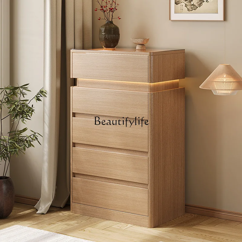 

Solid wood chest, floor-to-ceiling drawer, antique style, storage against the wall, high cabinet