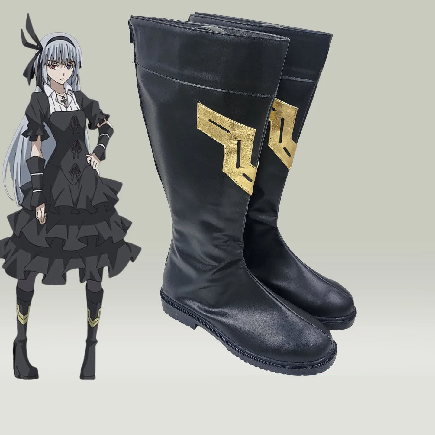 Queen of The Night‌ Ruminas Valentine Cosplay Shoes Anime cosplay Black Boots Halloween Party PU Shoes Big Size Custom Made