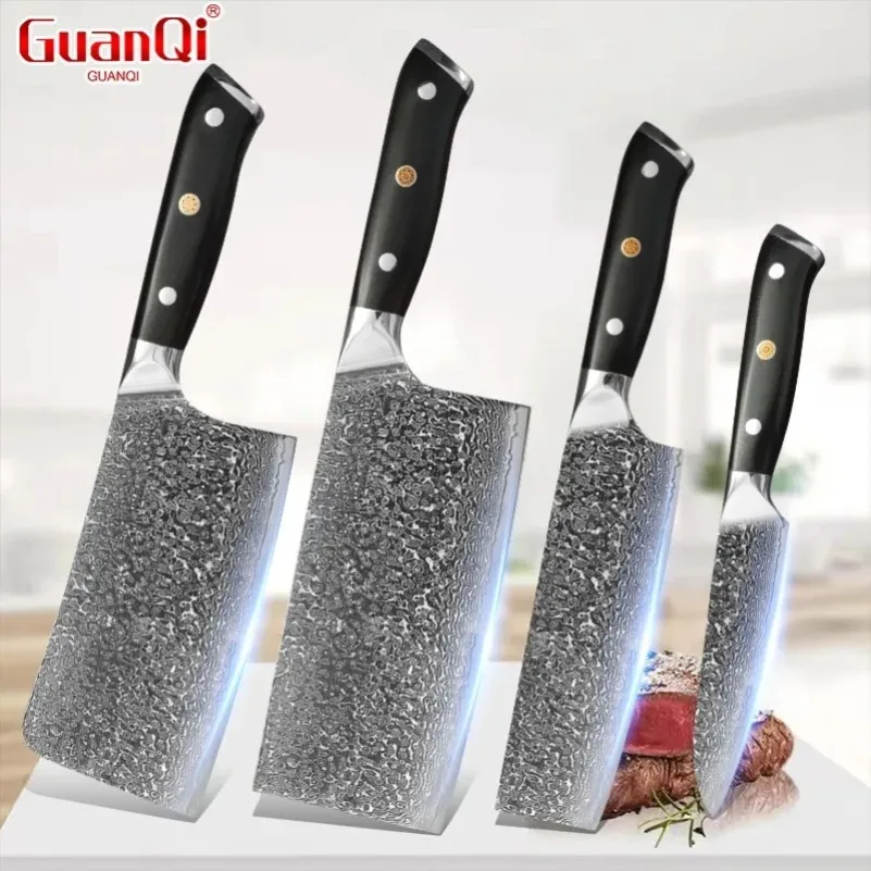 Kitchen Knife Bone Butcher Boning Knives VG10 Handles Fish Slicing Cleaver Meat Sharp Utility Santoku Damascus Chef Knife Set
