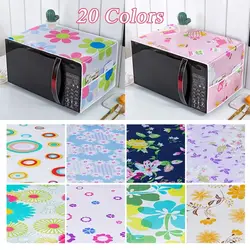 Microwave Dust Cover Cartoon Tree Leaf Printed Microwave Top Dust Cover Cloth with Storage Pocket Waterproof Oven Cover