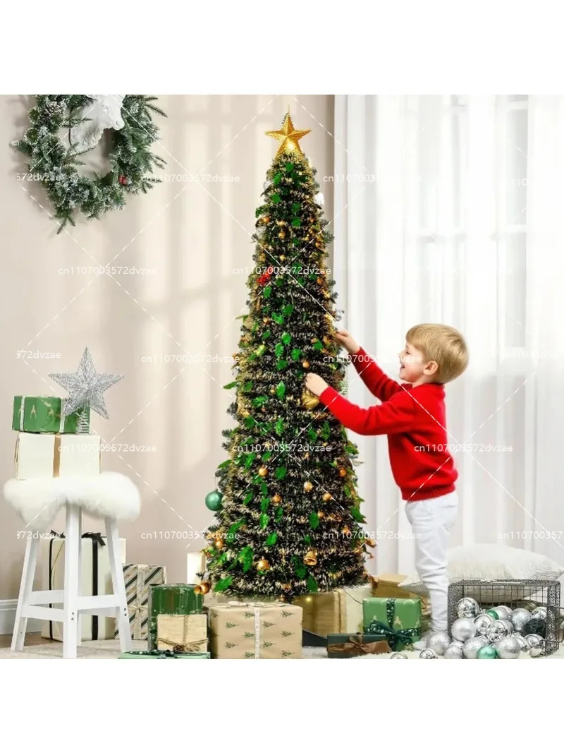 

Christmas Tree Small 5 Ft Backyard Festival Decor Foldable Faux Christmas Tree for Indoor Outdoor for Patio Kitchen Party