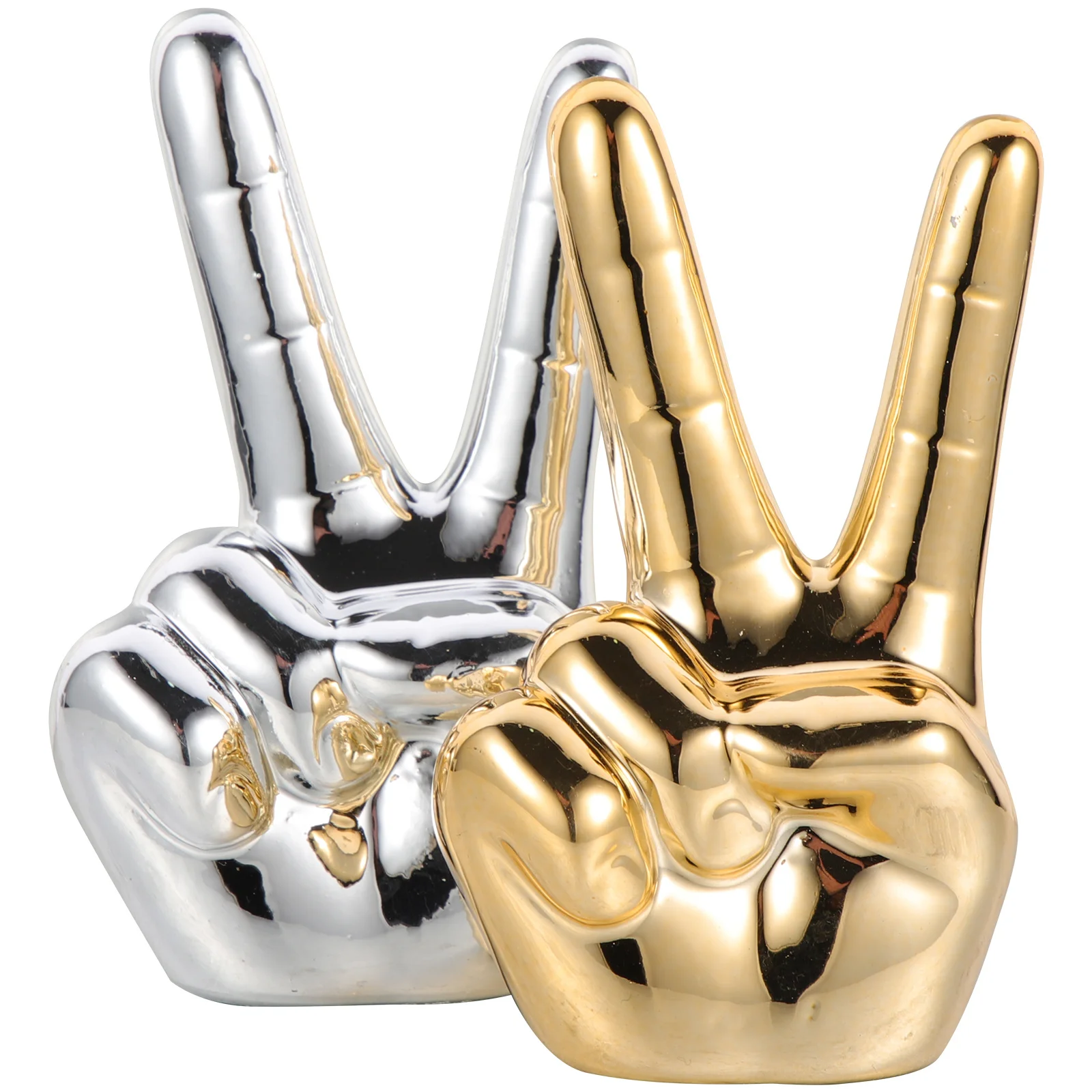2Pcs Ceramic Finger Gesture Rings Stand Unique Display Organizer Ring Holder for Boutique Jewelry Ring Holder Rings Organizer