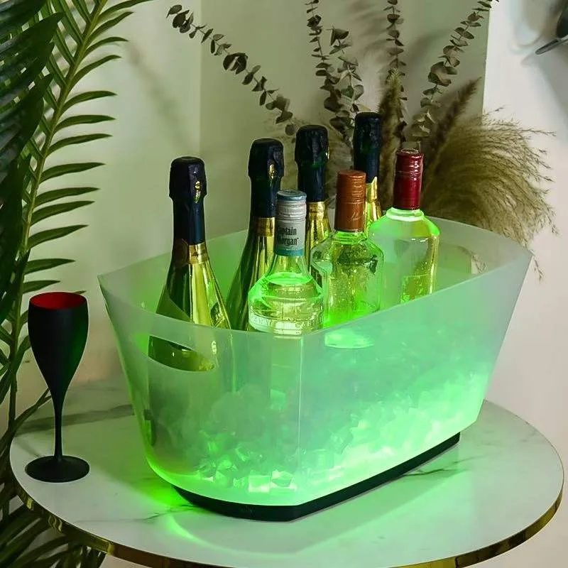 Factory direct sales large ice bucket 16LKTV bar luminous beer frame LED acrylic anti-drop champagne plus ice