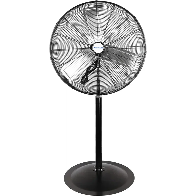 

QW6450 CFM 24" High Velocity Pedestal Oscillating ,3-Speed Heavy Duty Industrial Standing Fan With Aluminum Blades And Adjusta