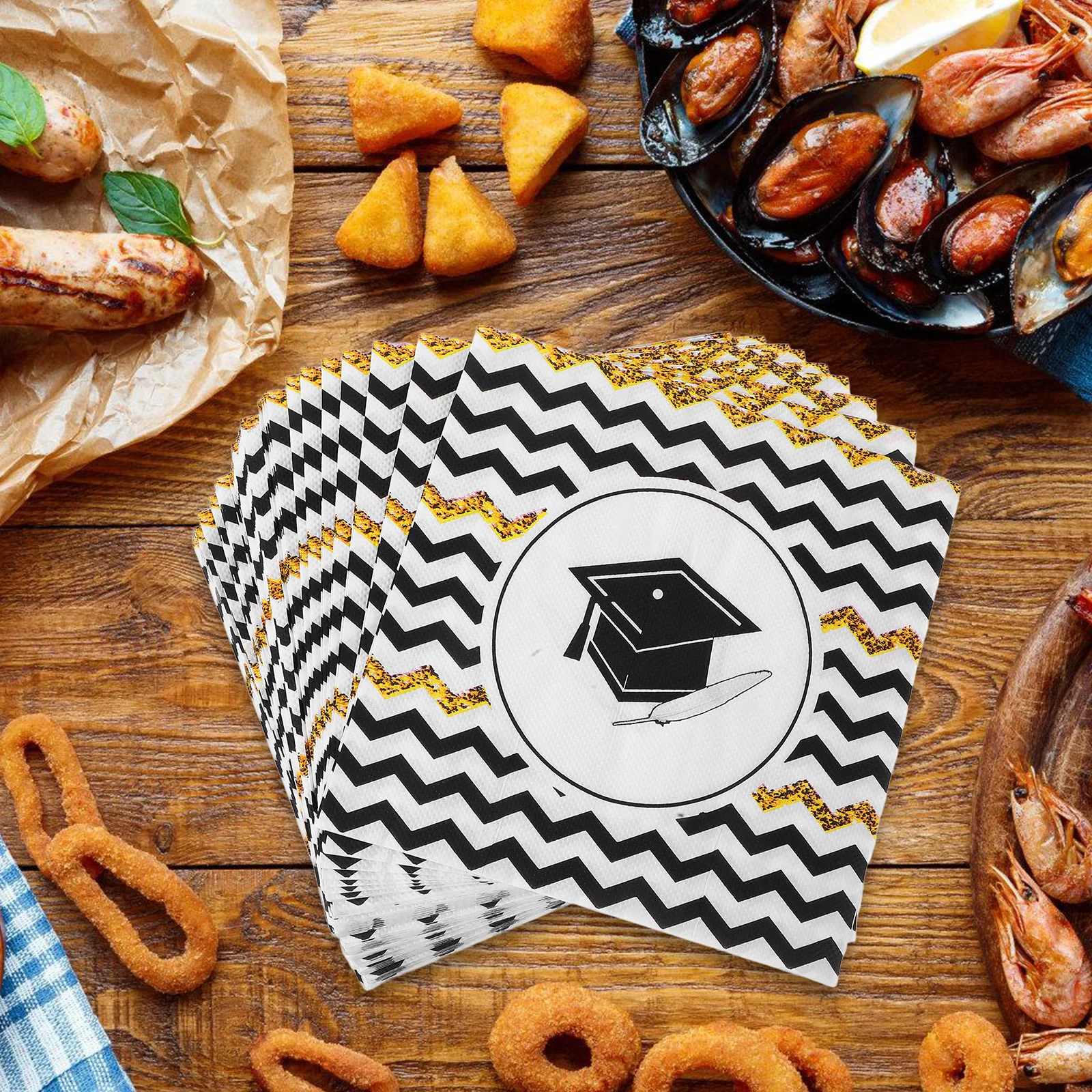 100 pezzi tovaglioli di carta per feste di laurea design unico assorbente per la decorazione della tavola cocktail cena uso decorazioni di laurea ospite