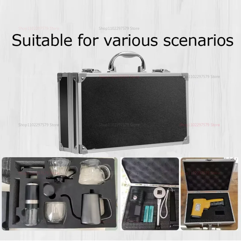 صندوق أدوات محمول من الألومنيوم مع بطانة إسفنجية وحقيبة تخزين محمولة مقاومة للصدمات للأدوات مقاس 30 × 17 × 8 سم