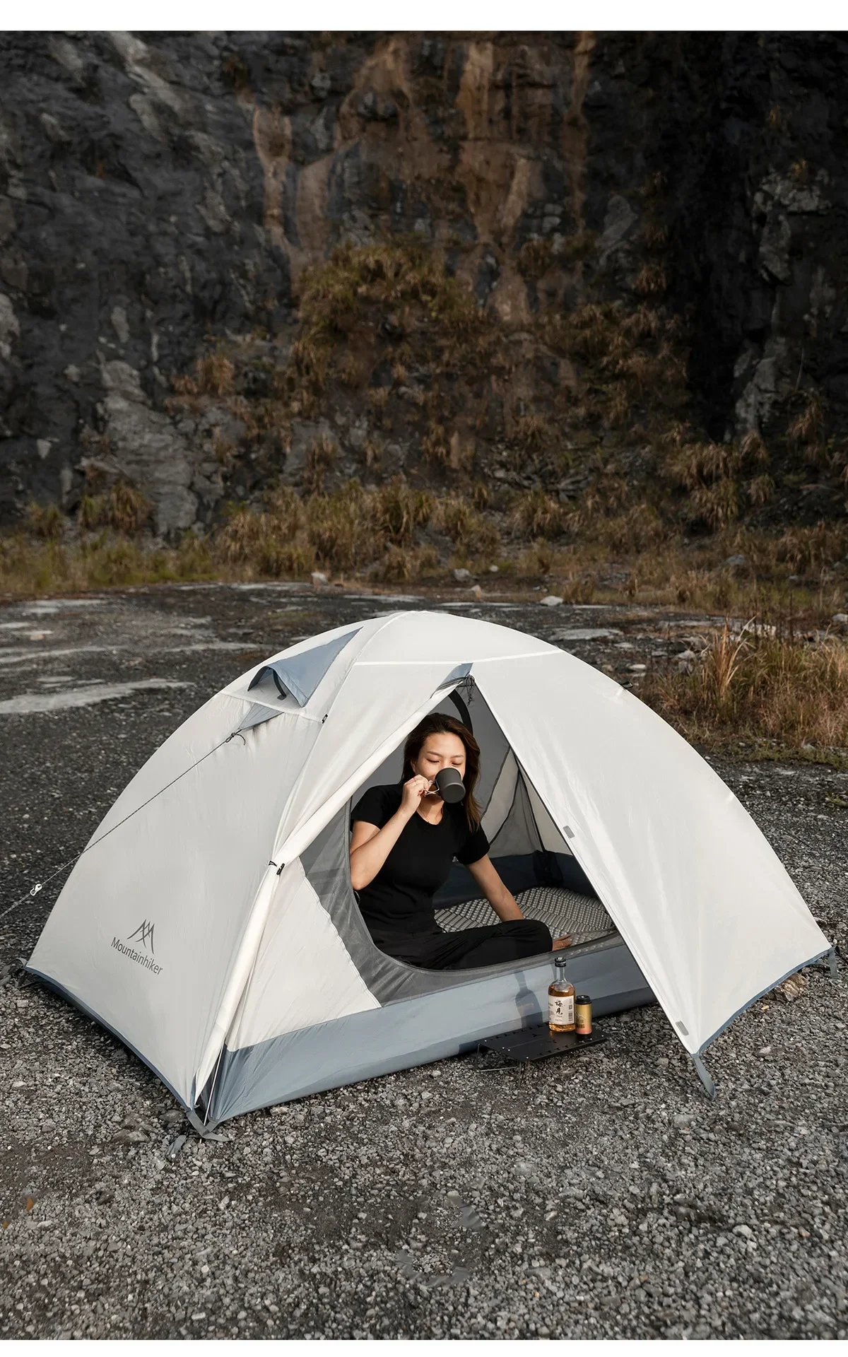 MOUNTAINHIKER Neues Leichtgewicht-Outdoor-Zelt für 2-3 Personen, Wind- und Regenfestes Professionelles Aluminium-Stangen-Wanderzelt – Detail 18