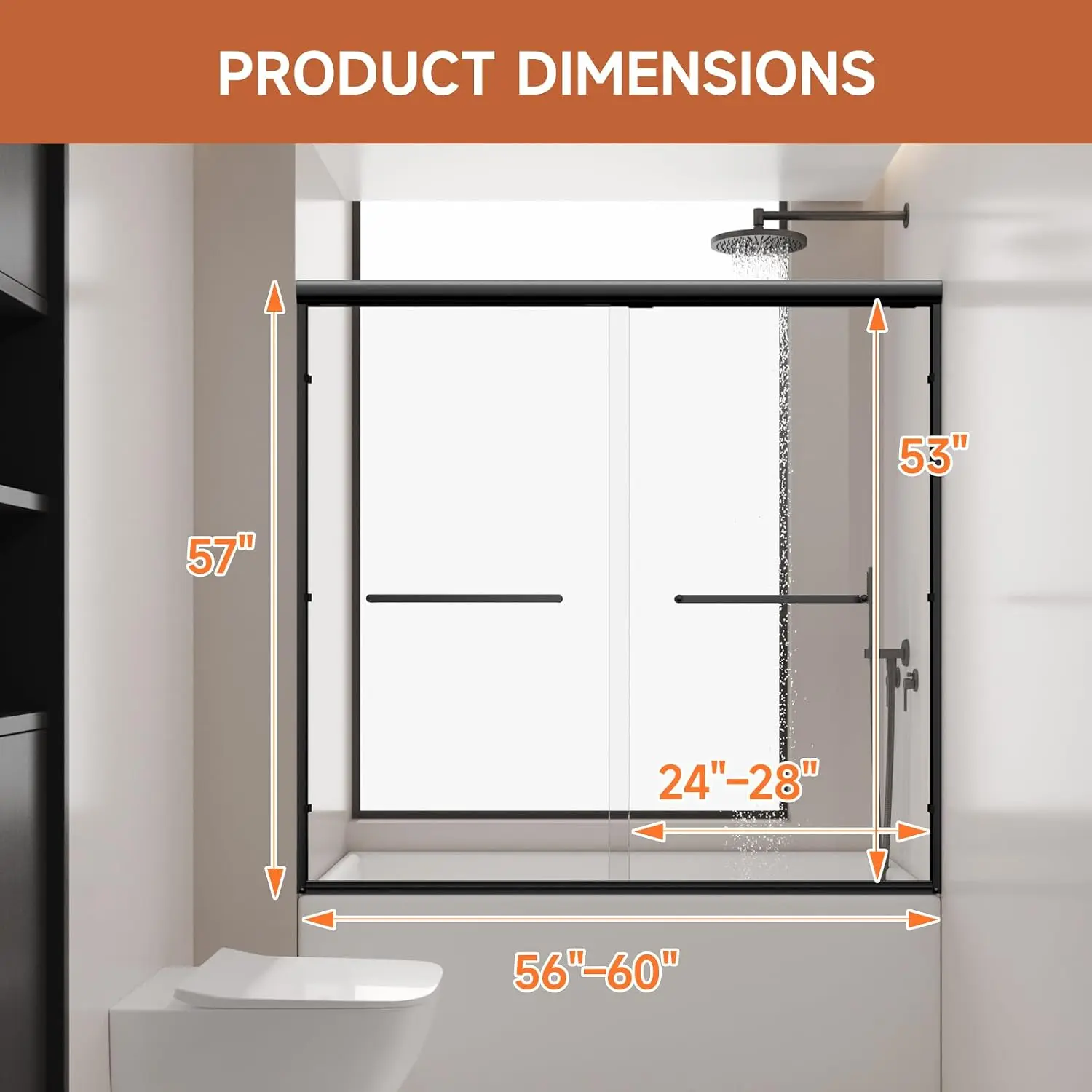 Bathtub Shower Door, 56-60