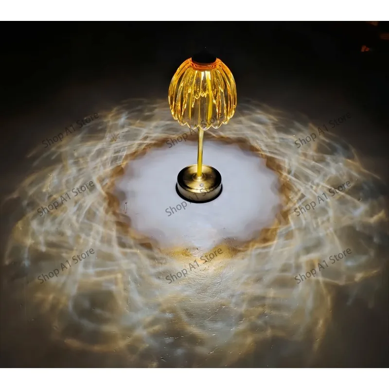Charging desk lamp touch glass dimmable living room bedroom table lamp flower atmosphere bedside lamp explosion