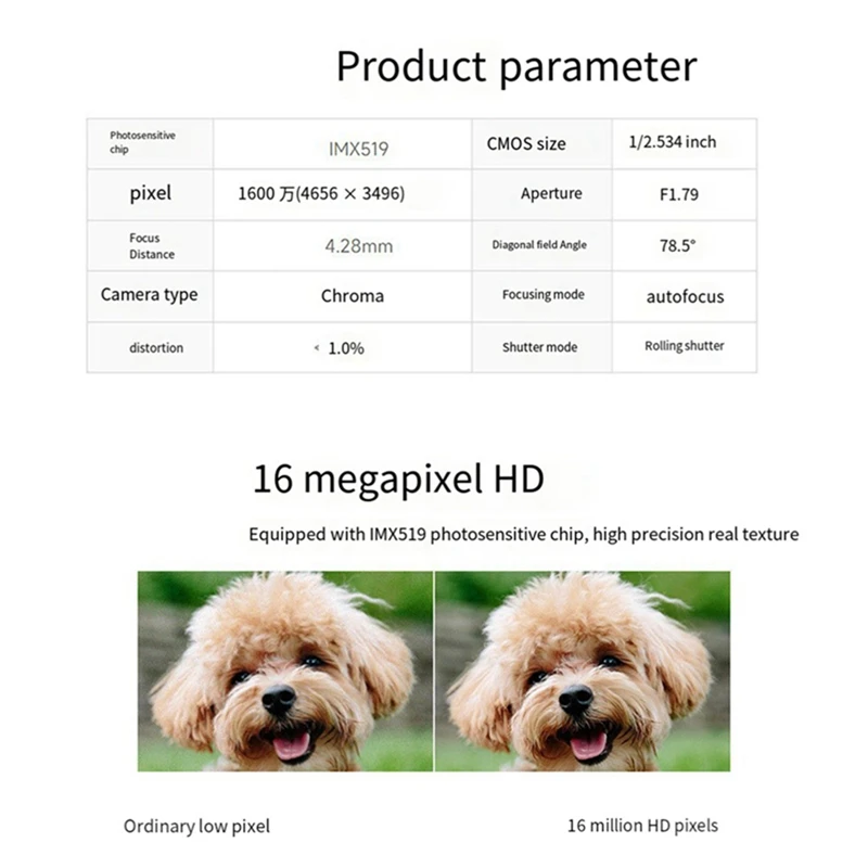 Appareil photo 16MP pour Raspberry Pi5, appareil photo IMX519 Autofocus 78.5 °, 4.28mm, technologie d'appareil photo pour Raspberry Pi5 Rpi5