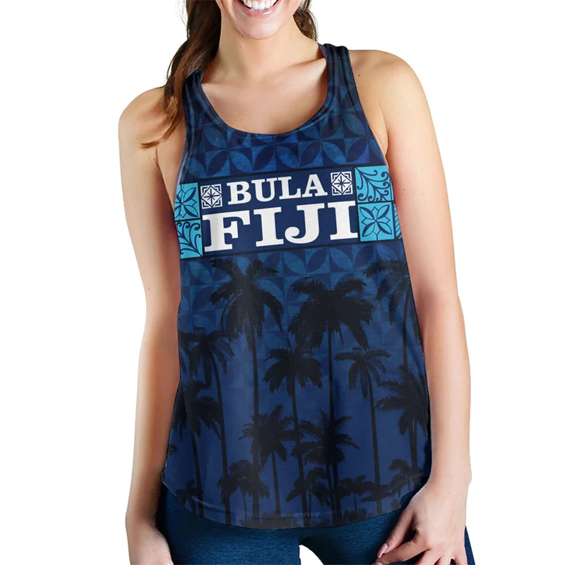 Summer Harajuku 3D Flying Fijians Print Tank Top Women Fiji Emblem Fijian Pride Graphic Tank Tops Cool Fashion Gym Clothing Men