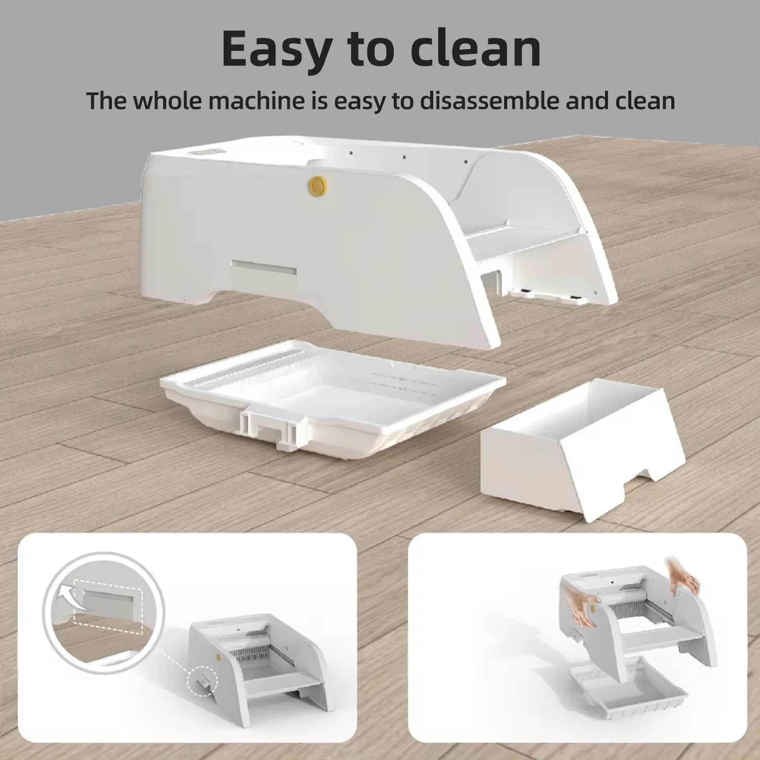 Smart Self-Cleaning Cat Litter Box Semi-Closed Pet Toilet APP Control Plastic Cat Litter Box with Poop Bags