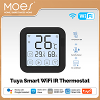 MOES Smart WiFi IR Thermostat Controller LCD Touch Screen Wireless Remote Temp & Humidity Sensor Works with Alexa