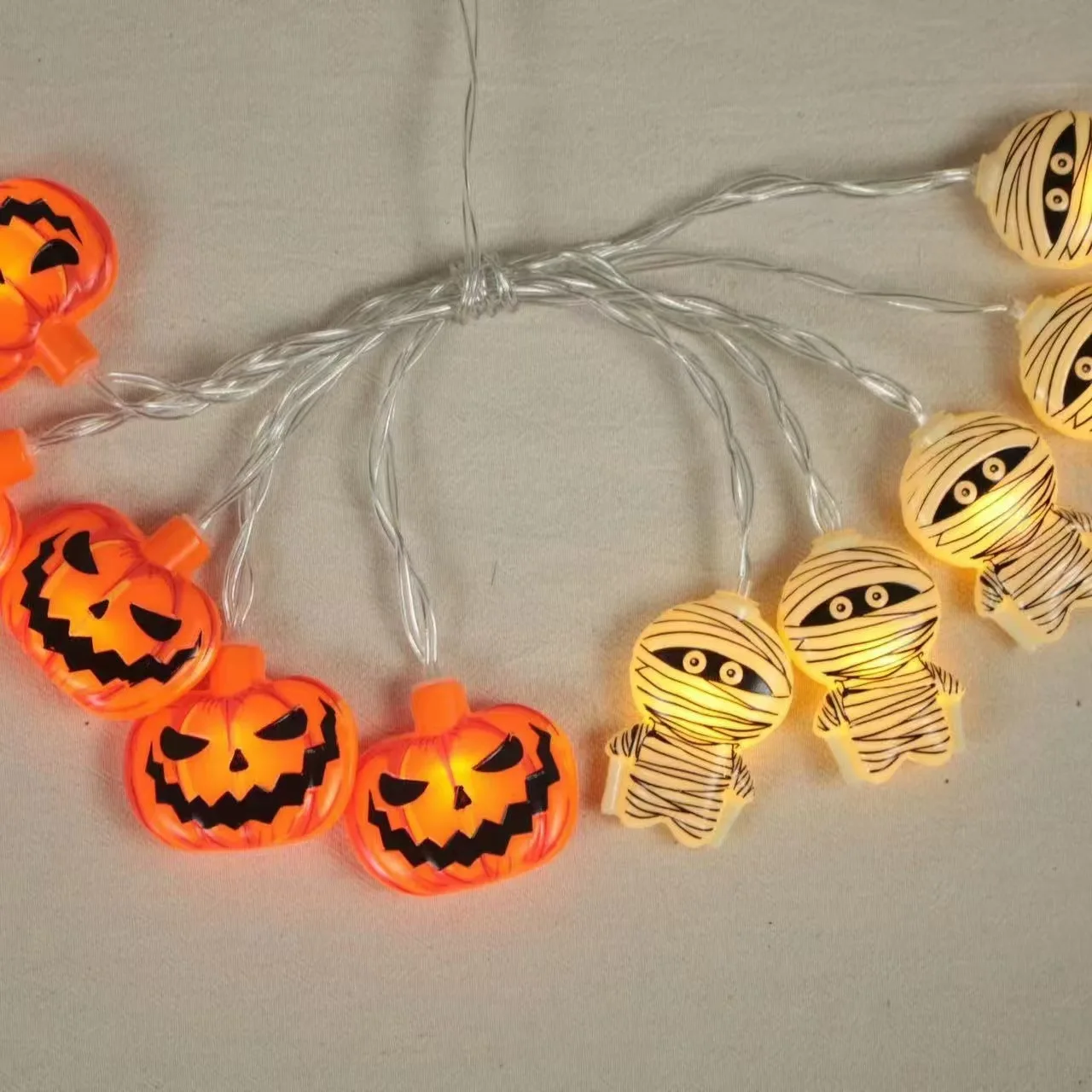 

10/20/40 Leds Halloween Pumpkin & Mummy Battery Powered String Light For Home Bedroom Office Tent Halloween Party Holiday Decor