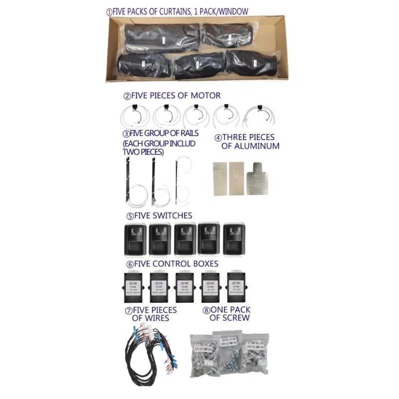 

Top Quality Customizable Luxury Automatic Electrical Curtain for W447 Vito Metris V Class Luxury MVP VIP Car Window Curtain