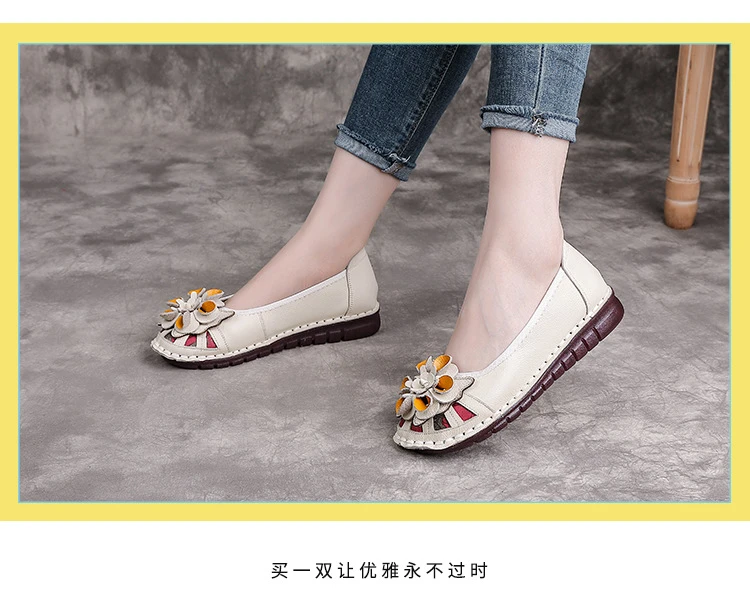 Neue handgefertigte Ballerinas mit Blumenmuster im Vintage-Stil, Damenschuhe aus echtem Leder, Mokassins, Slip-On-Loafer für Damen, weiche Luxus-Flats – Detail 29