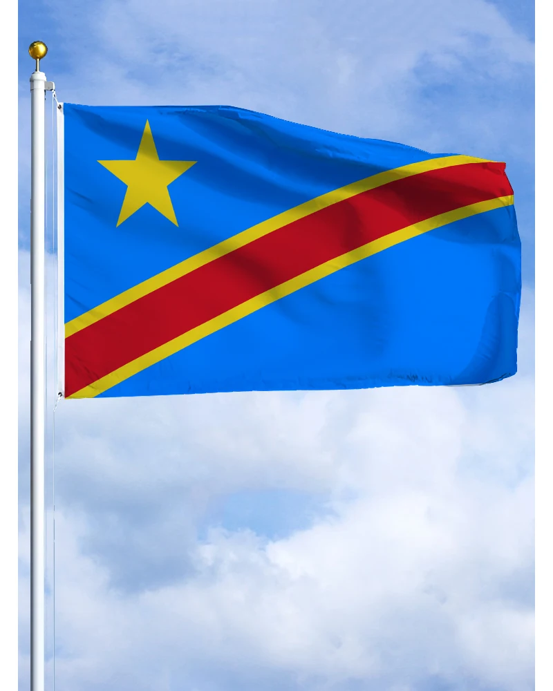 

60×90 90x150 120×180CM Congo Kinshasa DRC DR Emblem Flag Polyester Printed Banner Tapestry For Decor