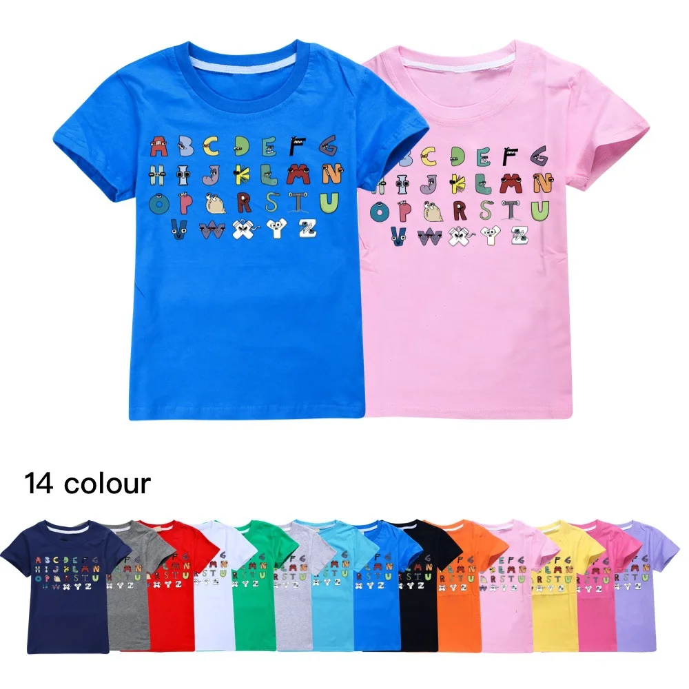 

Alphabet Lore Game Kids Cosplay T-Shirt Girls Boys Short Sleeve Summer Tops Clothes Tshirts Children Sports Tees Clothing