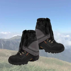 Polainas impermeables para exteriores, polainas de prevención de barro de arena, polainas de nailon ligeras para senderismo, Color negro y cuerda al azar