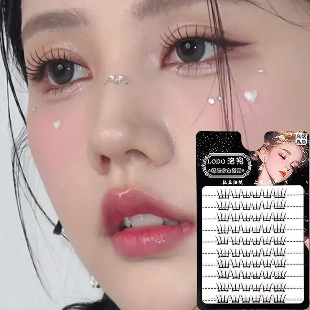 10 Reihen Einzelne Falsche Wimpern U-typ Wimpern Extensions Koreanische Mädchen Gruppe Auge Natur Künstliche Idol wimpern Make-Up