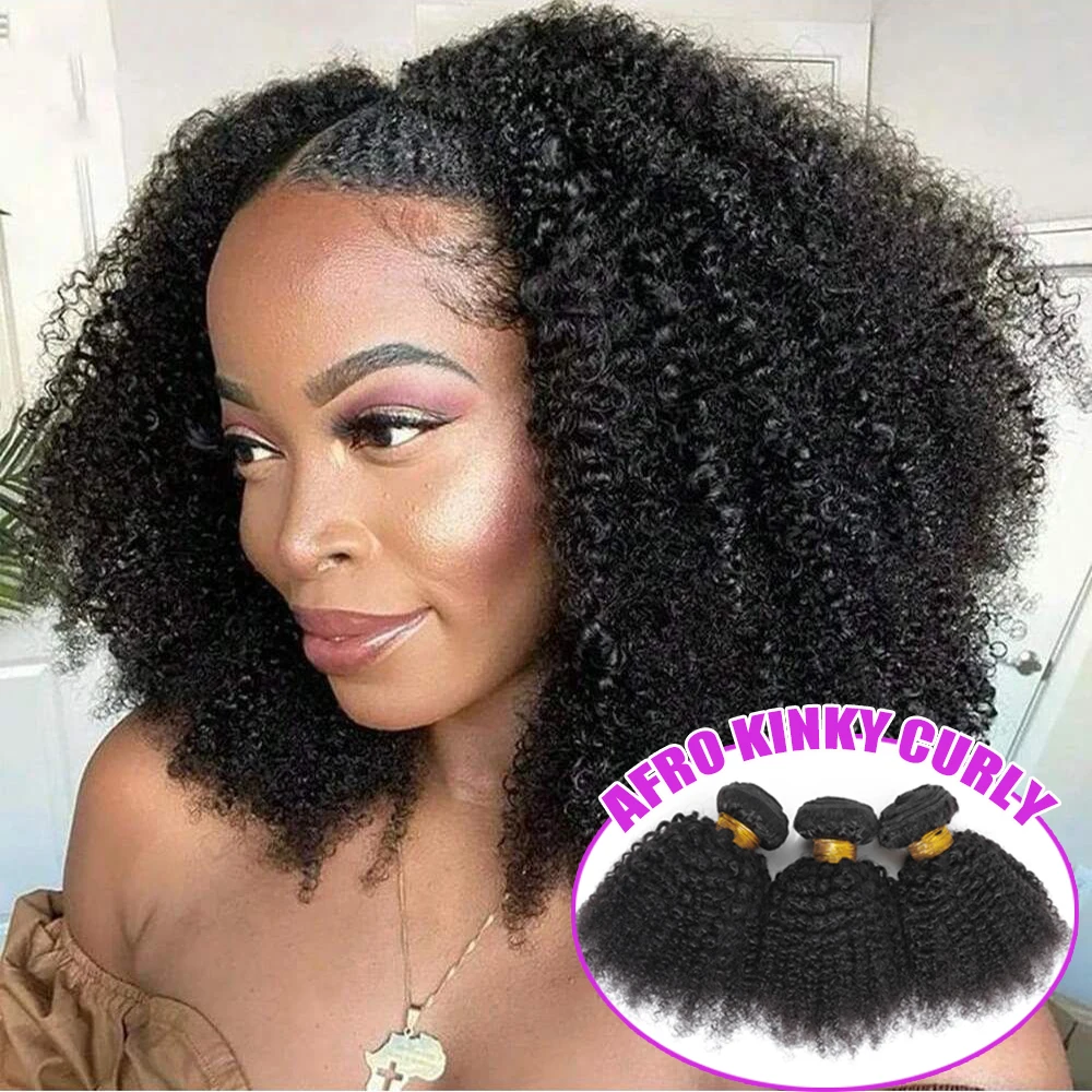 

Монгольские 1/3/4 афро кудрявые вьющиеся пучки 100% человеческие волосы, предварительно растянутые, не выпадают, не спутываются, необработанные девственные волосы, плетение