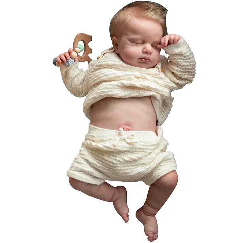 50cm Loulou Newborn Baby Doll Reborn Asleep Full Vinyl Body Realistyczna skóra 3D z widocznymi żyłami Wysokiej jakości ręcznie robione zrobić