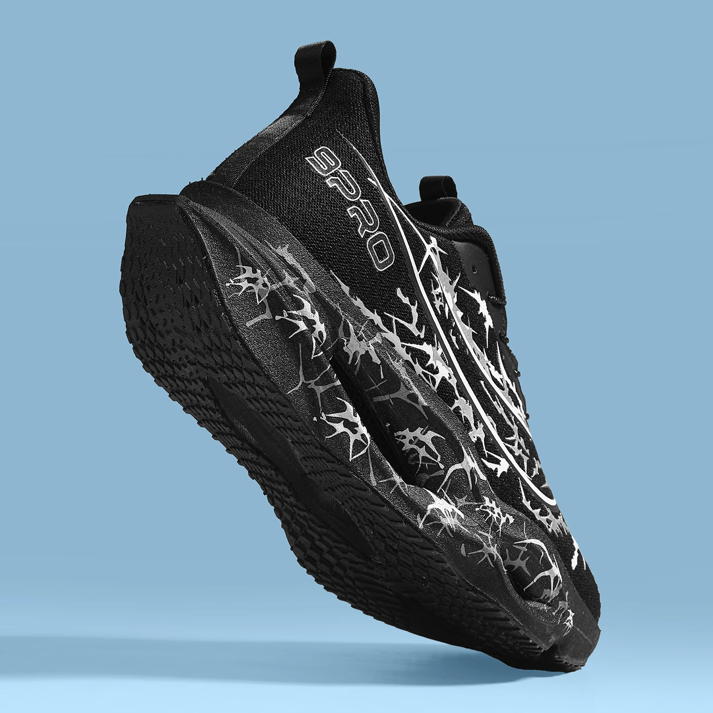 Herren-Laufschuhe, Tennisschuhe, trendige Laufschuhe mit Carbonplatte und Knopfverschluss für alle Jahreszeiten, personalisierte Sportschuhe mit Dornenmuster und atmungsaktivem Mesh-Material, Laufschuhe mit hohem Rückprall und dicker Sohle, rutschfest und abriebfest. – Detail 11