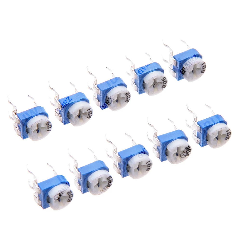 12Values ​​Each 100R-1M 1k 2k 5k 10k 20k 50k 1PCS RM065 Adjustable Resistor Horizontal Potentiometer Pack 100k 200k 100R 1M