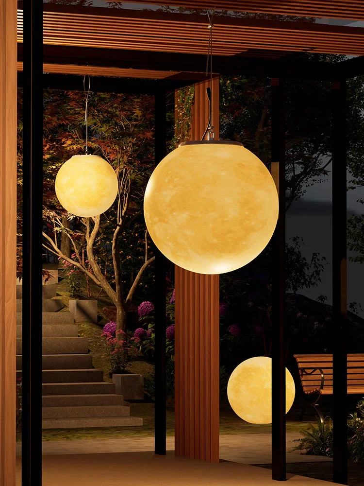 Outdoor Chandelier Solar Moon Light Waterproof Hanging Tree Outdoor Eaves Ambient Gazebo Garden Moon