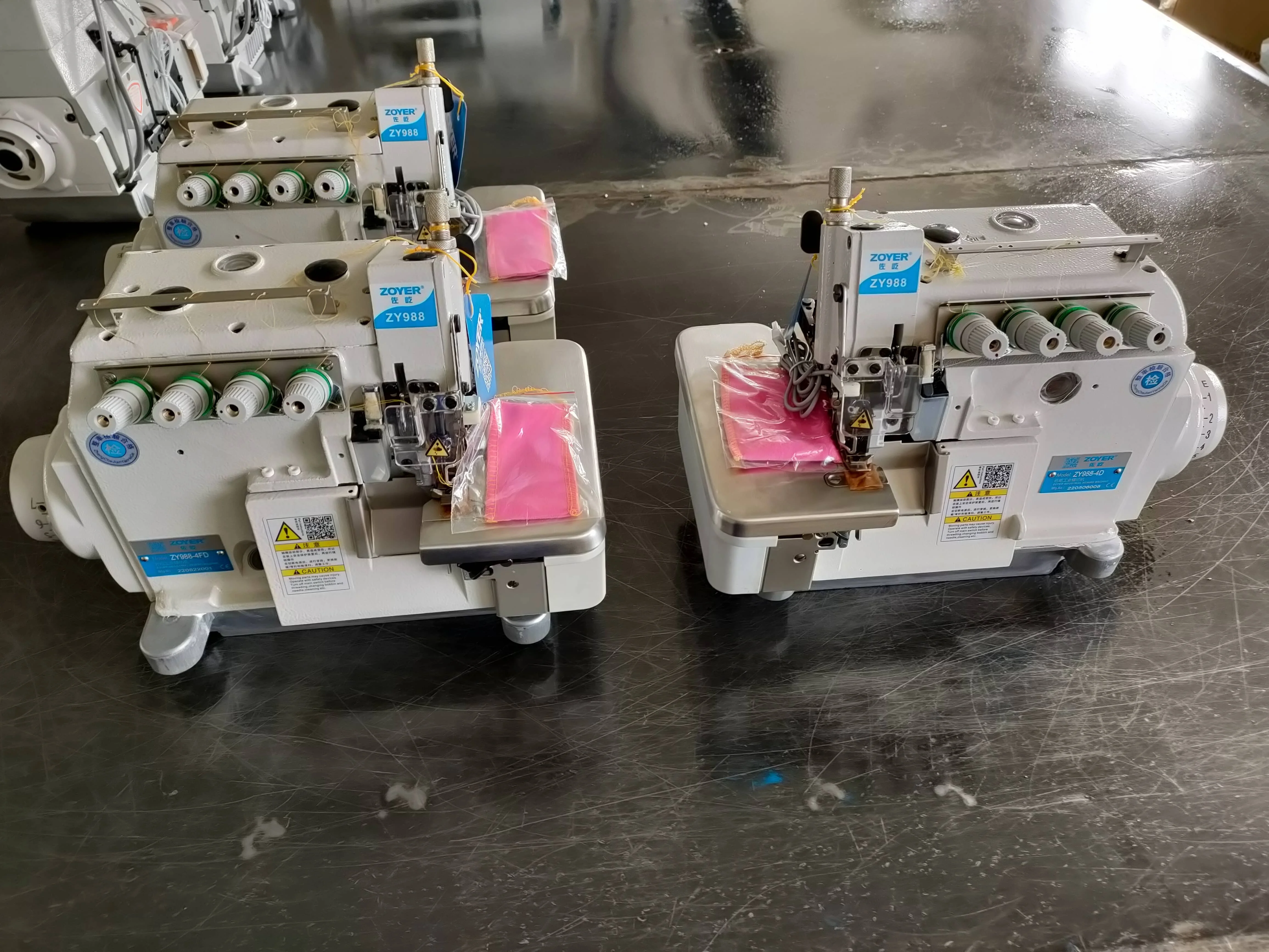 ZY988-4FD Electric Walking Foot Flat-Bed Overlock Sewing Machine With Thread Trimmer New Industrial Left Hand Cover Stitch