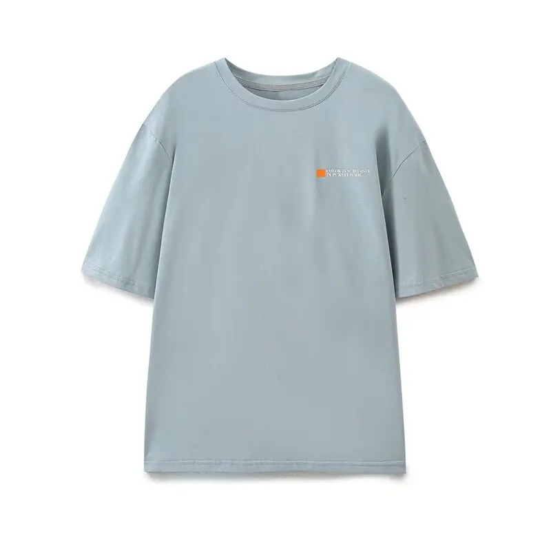 Loose Fit round Ne ort Sve Pure Cotton T-irt Summer New Sle Casual Wear Comfortable Breathable Women's Top