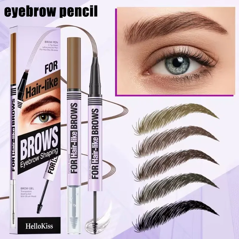 

Гель-карандаш для бровей, крем для бровей, стойкий водостойкий жидкий карандаш-тату для бровей, черный, для макияжа бровей