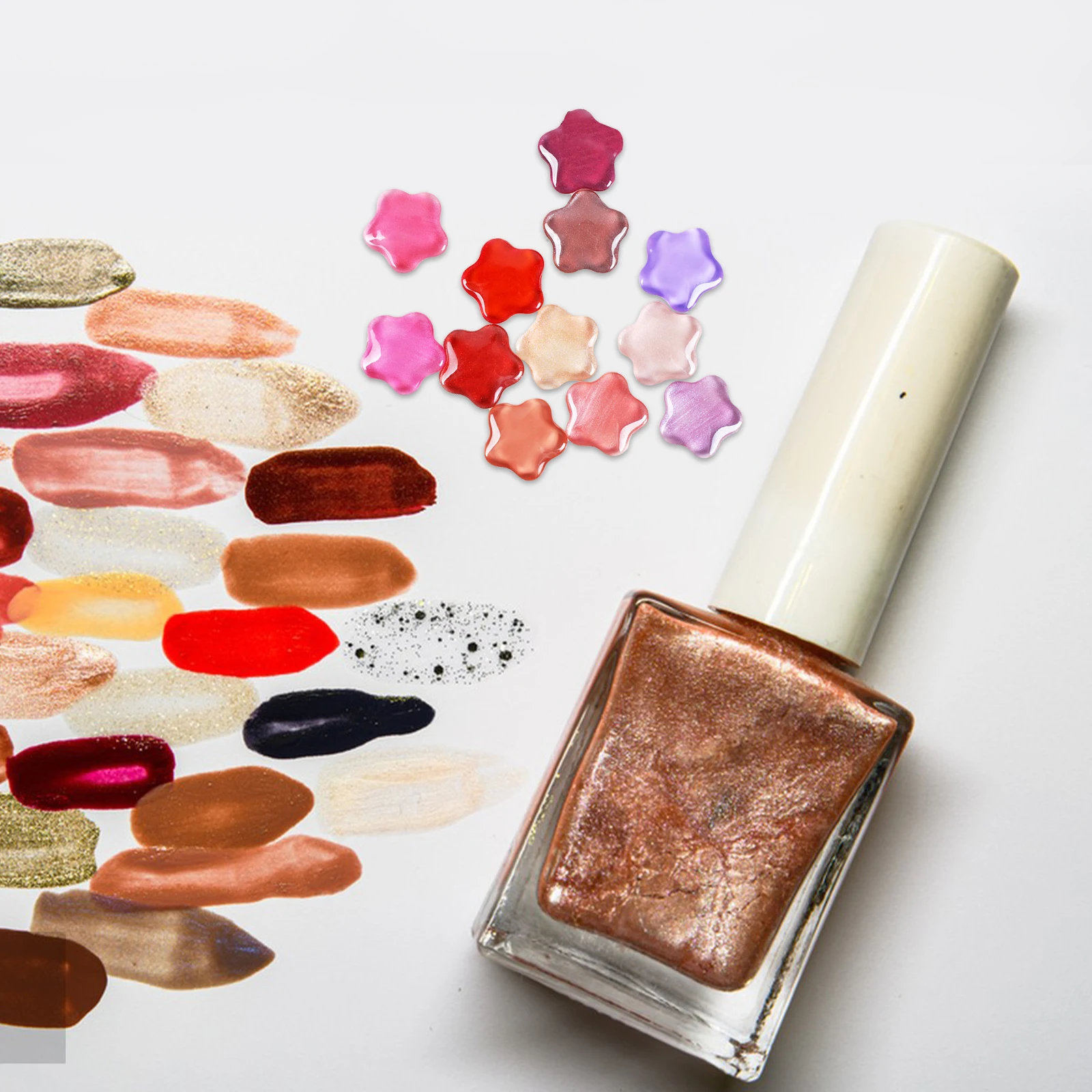 

20 шт. стеклянные бусины в форме цветка сливы, красочные карты для демонстрации ногтей, прозрачный материал, универсальное использование, стеклянные инструменты для ногтей