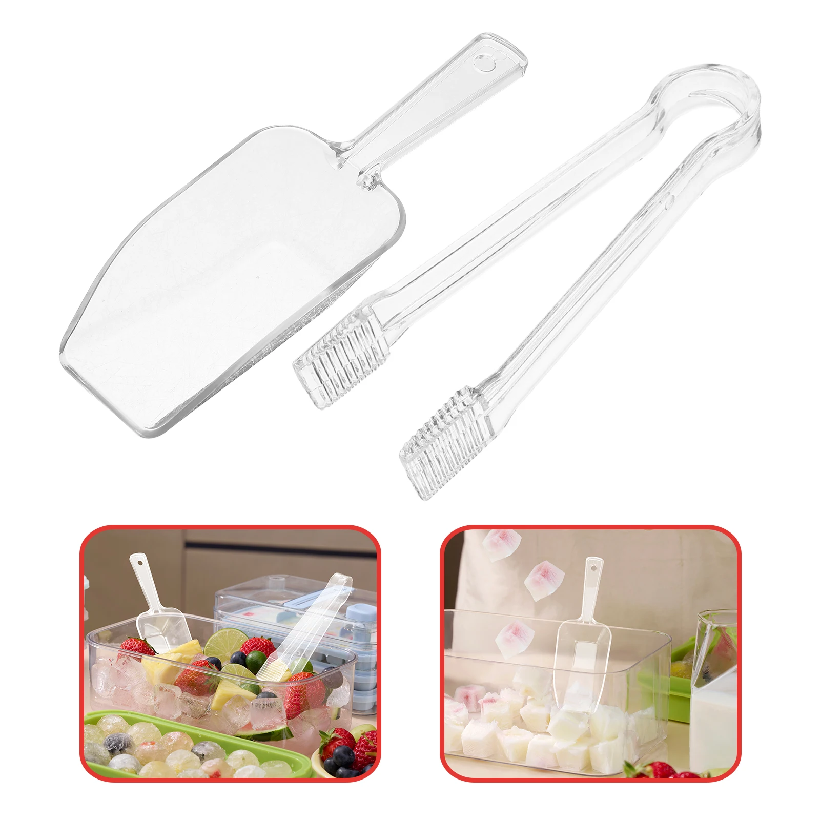 

12pcs Mini Ice Scoop Tongs Compact Dessert Buffet Appetizer Snack Serving Plastic Food Tools Ice Cube Shovel Kitchen Utensils