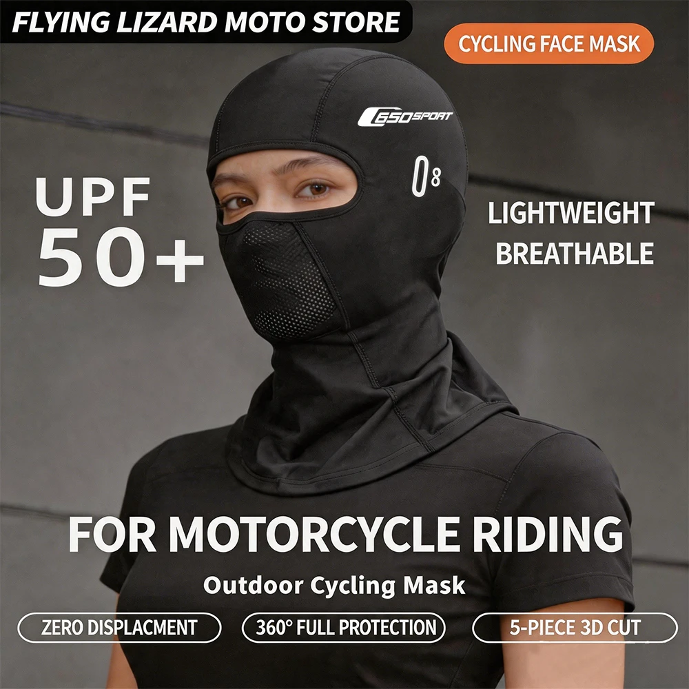 For BMW C650Sport C 650 Sport (647cc Maxi-Scooter) Summer Cooling Full Face Mask Motorcycle Balaclava with Sun UV Protection