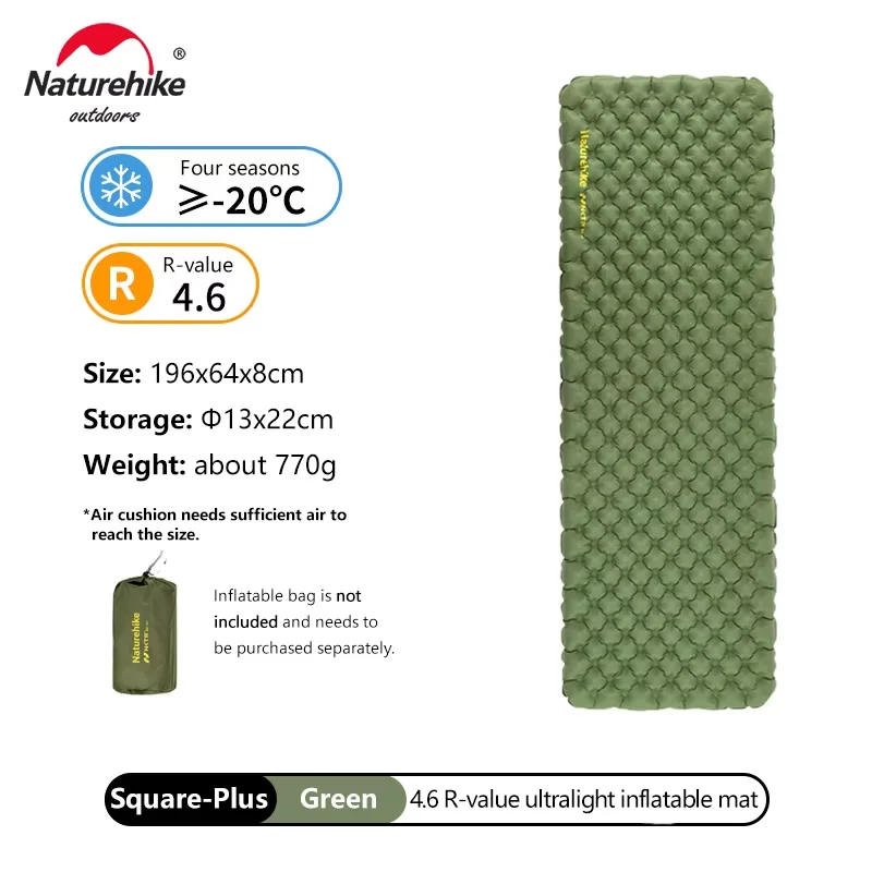 Naturehike Opblaasbare Mat Ultralichte 5.8 Hoge R-Waarde Warm Slaapkussen Draagbare Outdoor Campingtent Enkele Vochtbestendige Matten