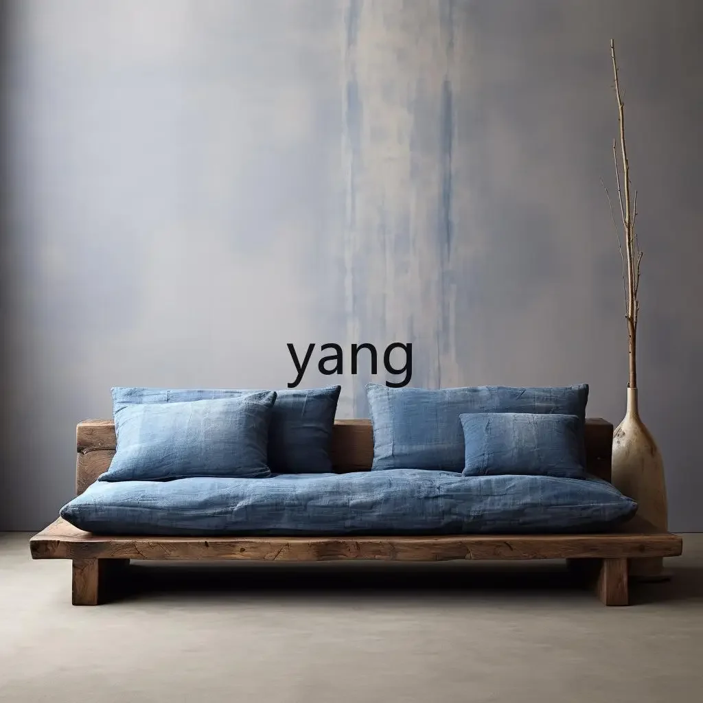 

CX Log Natural Edge Straight Row Sofa Japanese-Style Wabi Sabi Hotel Furniture Living Room Solid Wood Sofa