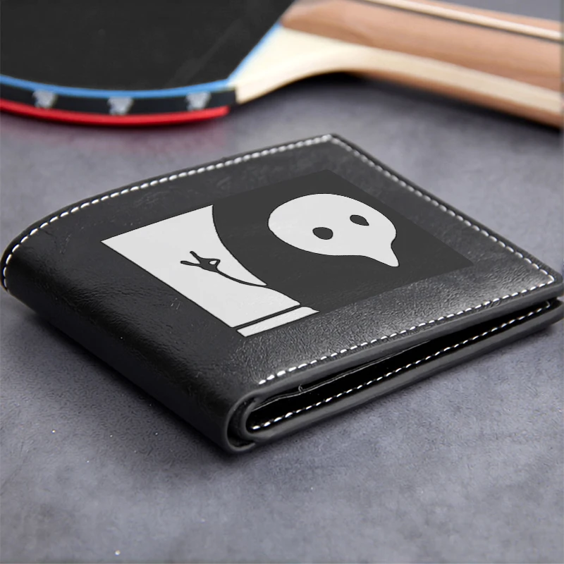Minimalist Skull Design PU Leather Wallet for Men Lightweight Durable Business Style Compact Card Holder Elegant Black Finish