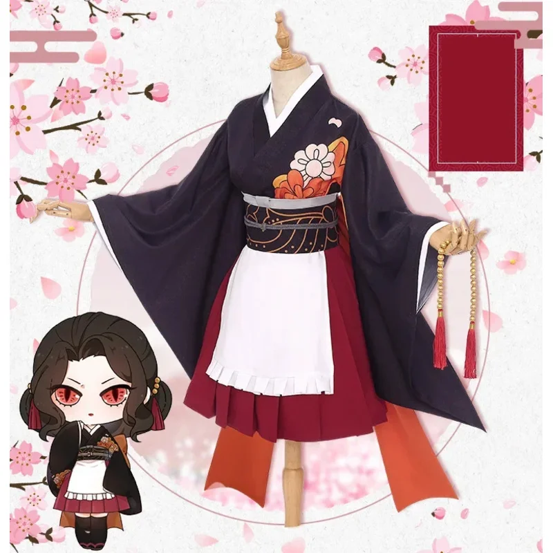 2025 New Anime Costume Maid Uniforms Kanroji Mitsuri Kibutsuji Kimono Blade Kochou Shinobu Kamado Nezuko Cosplay ☆wrl☆