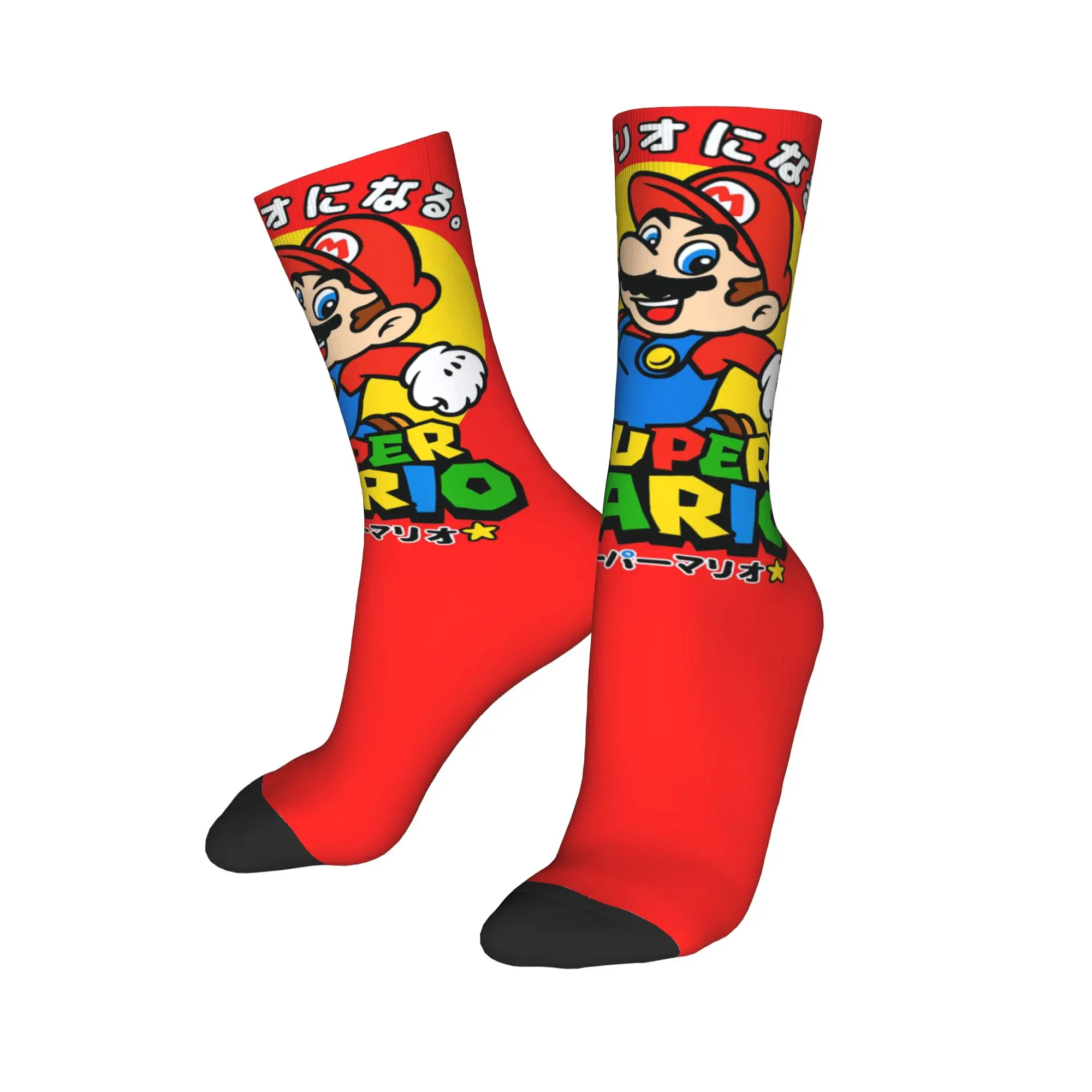 جوارب ماريوس جيم، جوارب جرافيك غير قابلة للانزلاق، جوارب رجالية دافئة وناعمة للربيع، جوارب تزلج حديثة